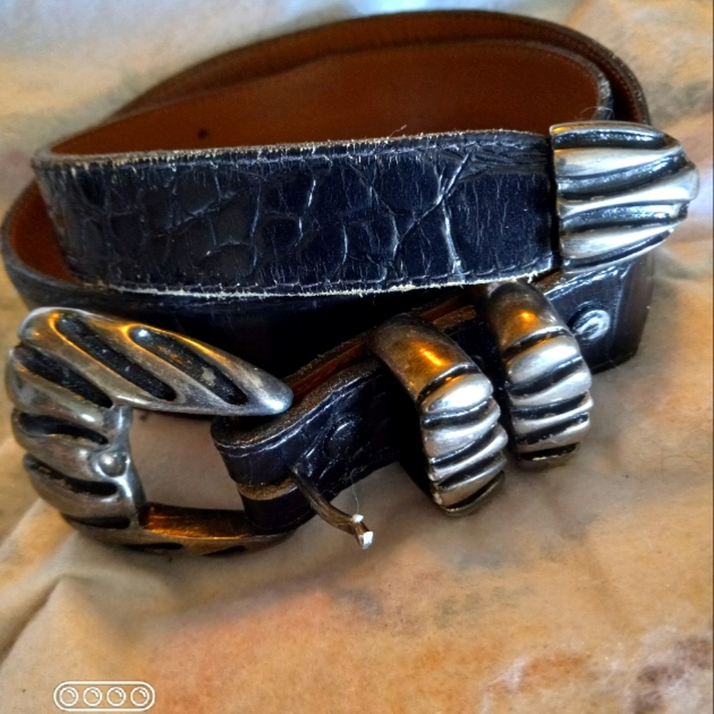 Steve Blinn Genuine Black Leather Belt